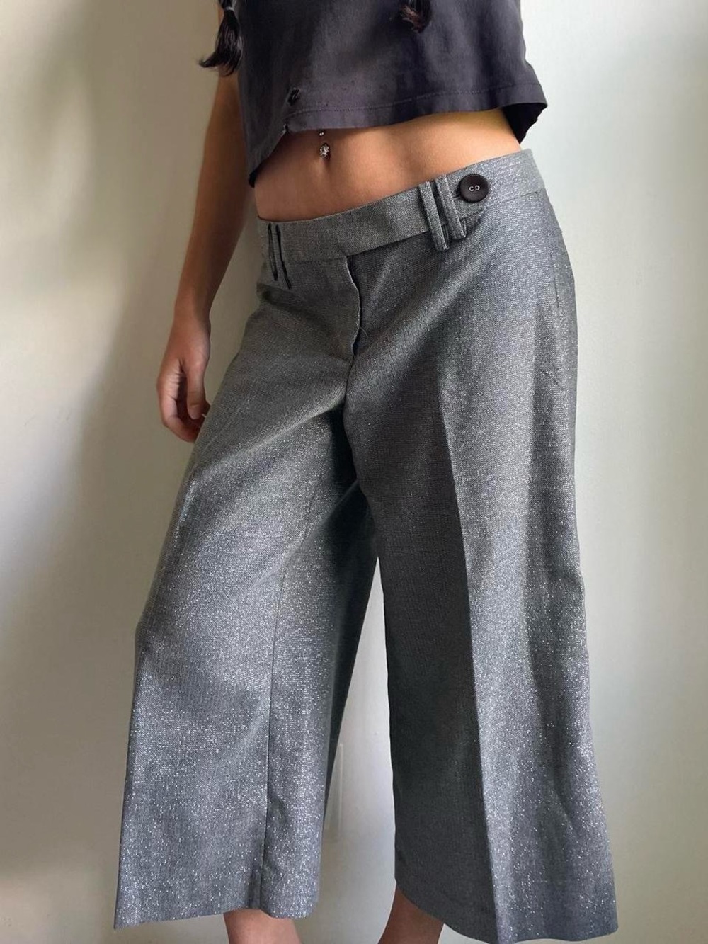 Sele Y2K Low Rise Wide-Leg Capris